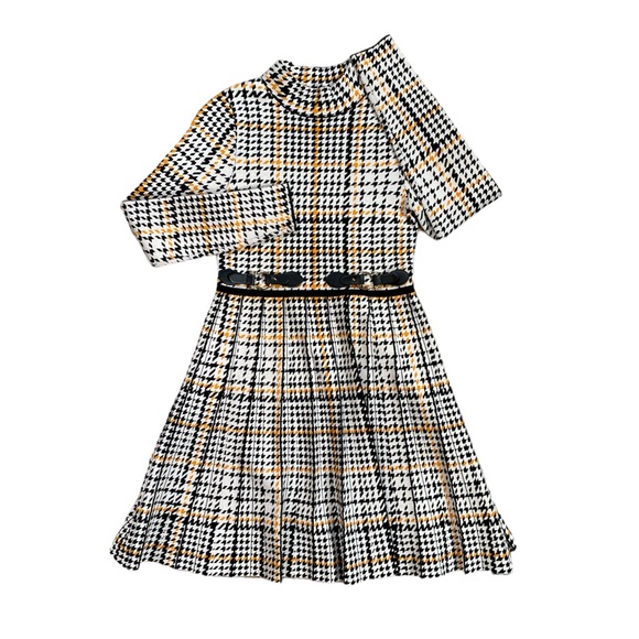 ❌SOLD🏷️Karen Millen Petite Check Knit Funnel Neck Skater Dress - Picture 8 of 11